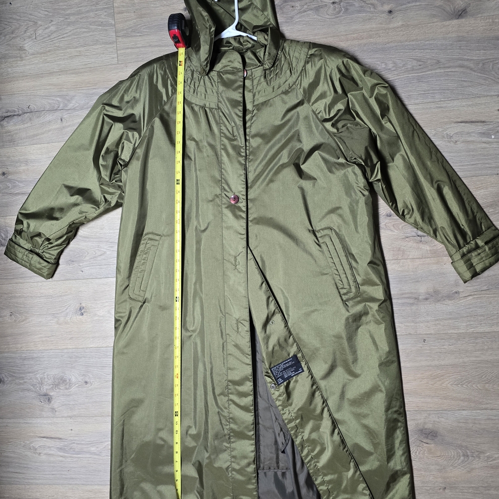 Olive Green Hooded Trench Coat